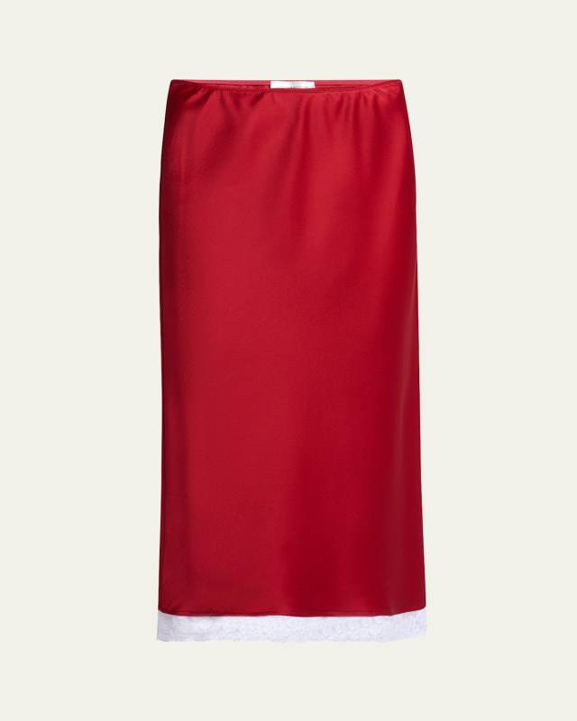 Lace Trim Slip Skirt